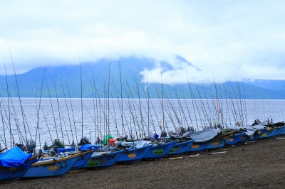 支笏湖観光センターからの支笏湖湖畔の絶景